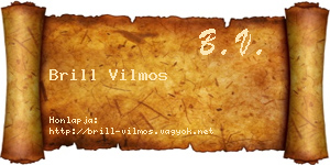 Brill Vilmos névjegykártya
